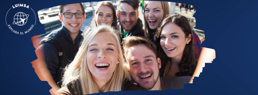 Grupo de jóvenes viajeros en la portada de LUIMSA